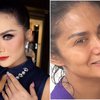 10 Perbandingan Wajah Selebriti Indonesia Sebelum dan Sesudah Pakai Make Up, Bikin Pangling!