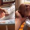 Belum Genap 2 Bulan, Ini 7 Potret Gemas Baby Leslar yang Udah Angkat Kepalanya Saat Tengkurap