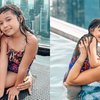 7 Potret Gisella Anastasia Renang di Marina Bay Sands Bareng Gempi, Ibu dan Anak Rasa Kakak Beradik!