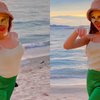 Baru Kelar Operasi Plastik, Ini 10 Potret Lucinta Luna Main ke Pantai Pakai Topeng dan Leher yang Masih Diperban