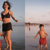 Deretan Potret Andien Ajak Keluarga Main ke Pantai, Perut Sixpack-nya Curi Perhatian Netizen