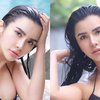 7 Potret Maria Vania Berenang Pakai Swimsuit Hitam, Memukau Pamer Lekuk Tubuh Idaman di Thailand