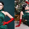Siap Menyambut Natal, Ini Potret Gisella Anastasia Tampil Glamor dengan Gaun Hijau dan Sarung Tangan Merah