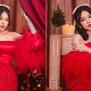 Deretan Pemotretan Anneth Delliecia untuk Rayakan Natal 2022, Tampil Menawan dengan Gaun Merah Menyala