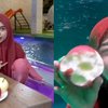 Lagi-lagi Dikecam Netizen, Ini 10 Potret Ria Ricis Makan Buah di Dalam Kolam Renang