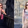 Deretan Potret Laura Theux Kunjungi Candi Borobudur, Sempat Dikira Turis Mancanegara Lagi Liburan