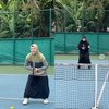 Potret Natasha Rizky Latihan Tenis Pakai Outfit Syari, Bikin Adem Lihatnya!