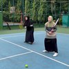 Potret Natasha Rizky Latihan Tenis Pakai Outfit Syari, Bikin Adem Lihatnya!