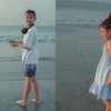 Deretan Potret Sea Dedari Anak Ryan Delon & Sharena Saat Main di Pantai, Paras Cantiknya Mirip Bule! 