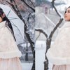 Nikmati Salju di Korea, Lyodra Tampil Stylish dan Hangat dalam Balutan Hanbok