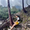 8 Foto Angela Gilsha Main ke Kawah Ratu di Gunung Salak, Mendaki dengan Tangguh!