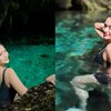 6 Potret Nathalie Holscher Liburan di Maluku, Parasnya Nggak Kalah Bening dari Air Goa yang Jernih