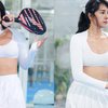 10 Foto Anya Geraldine Latihan Tenis, Saking Semangatnya Sampai Bercucuran Keringat!