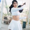 10 Foto Anya Geraldine Latihan Tenis, Saking Semangatnya Sampai Bercucuran Keringat!