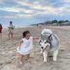 Tingkah Gemas Xarena Anak Siti Badriah saat Minta Foto bareng Anjing Besar, Ekspresinya Lucu Banget!