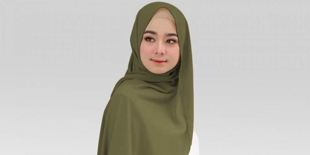 Ilustrasi cara memakai jilbab pashmina