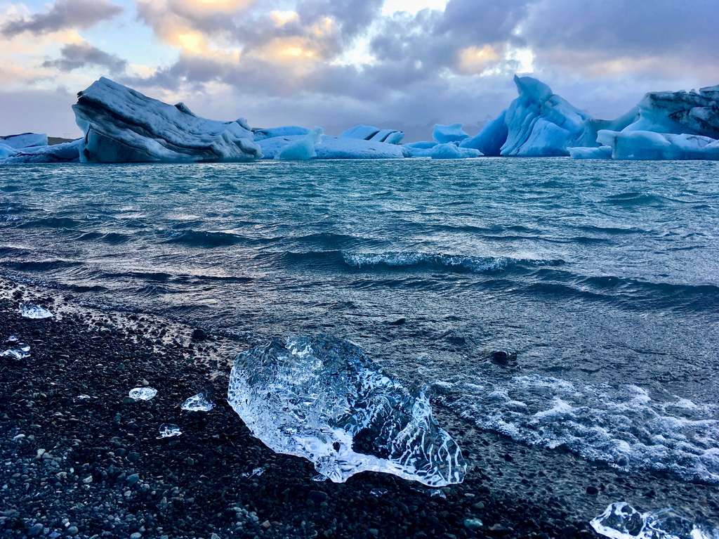 Pantai Es Pasir Hitam Jokulsarlon Glacier Lagoon Islandia