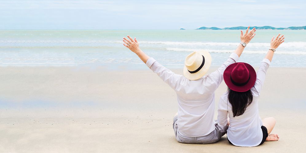 Ilustrasi berlibur di pantai