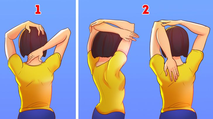 ilustrasi latihan leher dan bahu