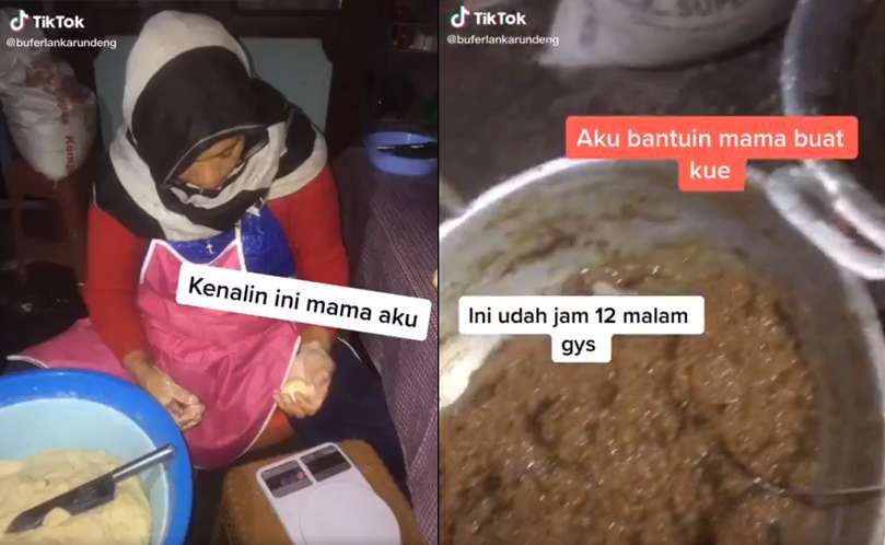 Bantu ibunya berjualan kue