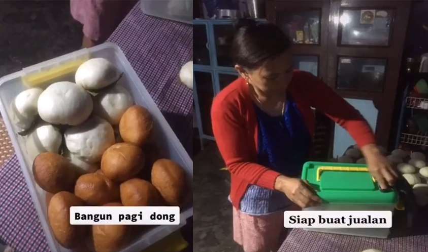 Bantu ibunya berjualan kue