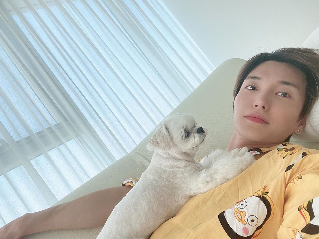 Ilustrasi Leeteuk Super Junior dan Anjingnya