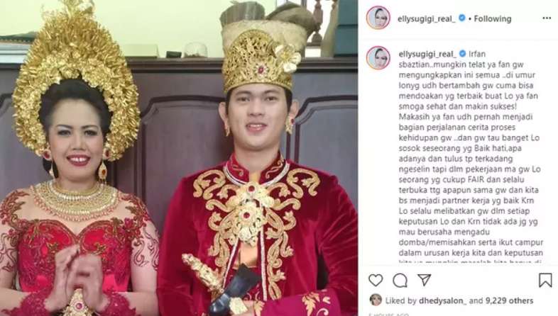 Tangkapan layar ucapan ulang tahun Elly Sugigi