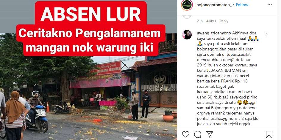 Penjual Nasi Membuang Dagangannya ke Jalan