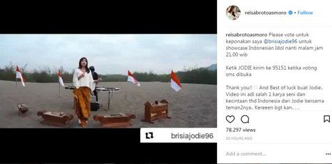 Dokter Reisa Broto Asmoro Memberikan Dukungan Kepada Bianca Jodie saat di Ajang Indonesian Idol 2018
