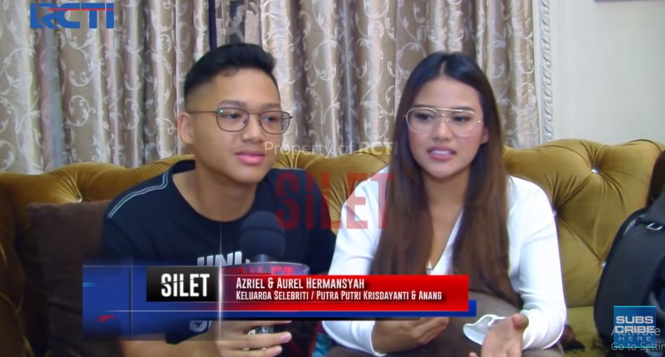 Aurel dan Azriel Hermansyah saat diwawancara oleh tim SILET