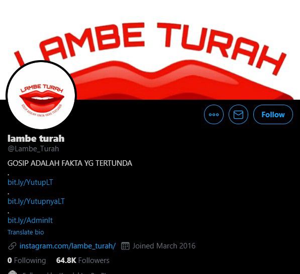 Akun Twitter Lambe Turah