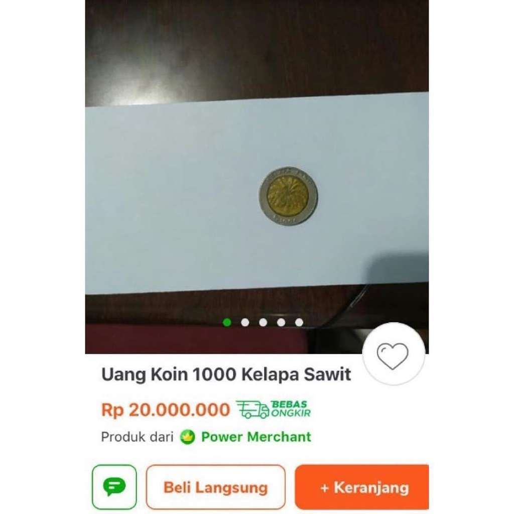 Uang Koin Pecahan 1000 Harga Rp20 Juta