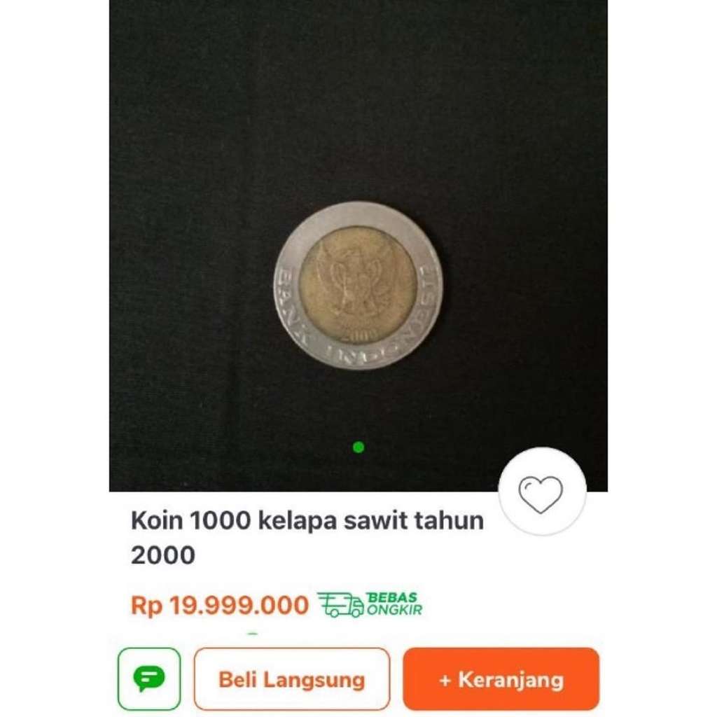 Uang Koin Pecahan 1000 Harga Rp20 Juta