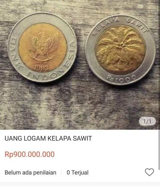 Uang Logam Rp1000 Kelapa Sawit