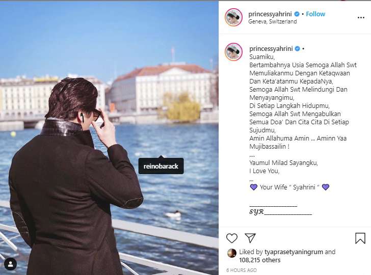 Postingan Syahrini terkait Ulang Tahun Reino Barack