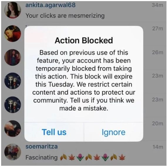 Ciri Instagram Diblokir