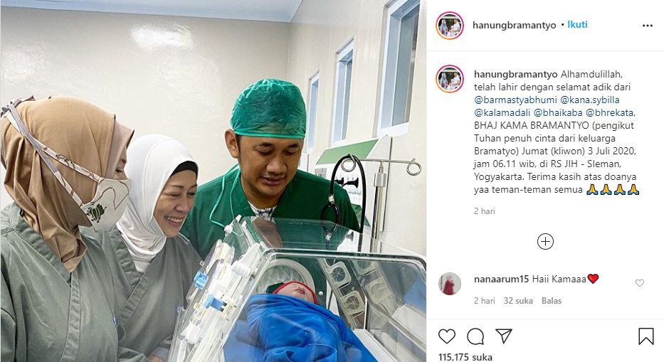 Unggahan Hanung Bramantyo terkait kelahiran anaknya