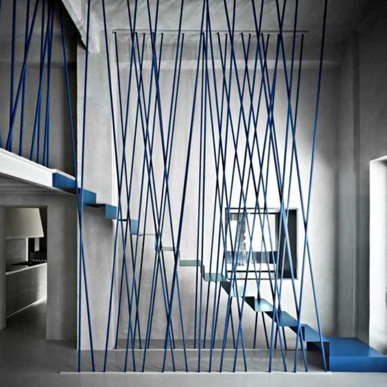 Modern Blue Staircase