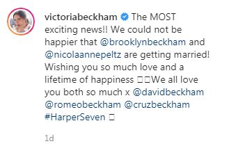 Caption unggahan Victoria Beckham
