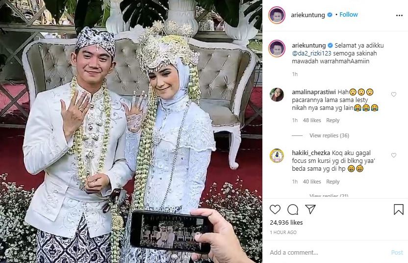 Postingan Arie Untung Terkait Pernikahan Rizki D-Academy