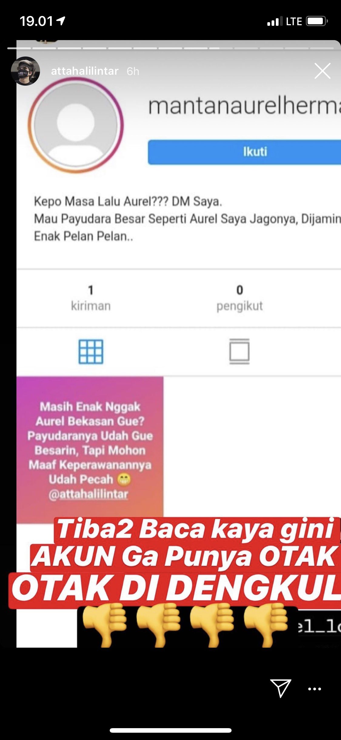 Akun Instagram Fake Mantan Aurel