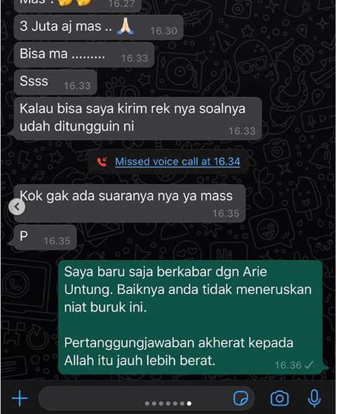 Peringatan Arie Untung untuk Penipu