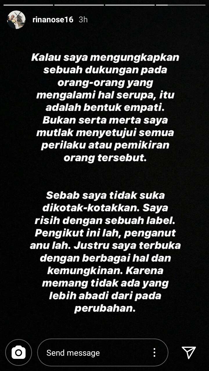 Insta Story Rina Nose