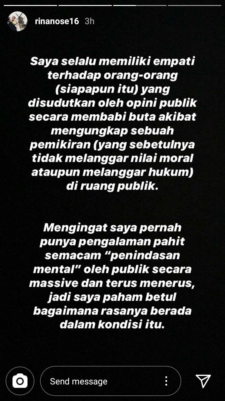 Insta Story Rina Nose