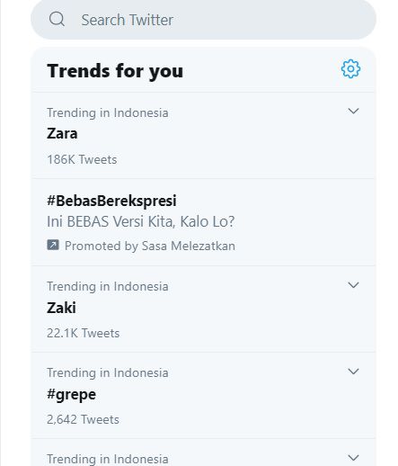 Nama Zara Trending Twitter pada 20/8