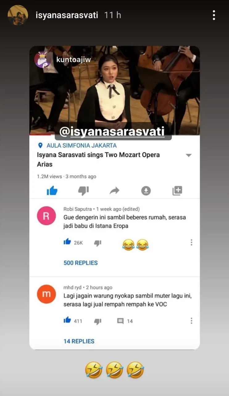 Instagram Story Isyana Sarasvati