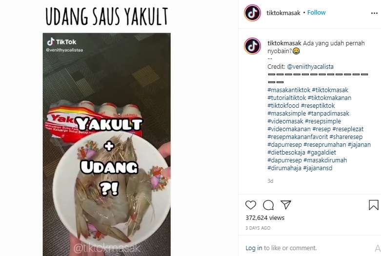 Udang Diolah dengan Yakult