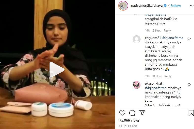 Reaksi Netizen Saat Nadya Mustika Posting Video dengan Pria Lain