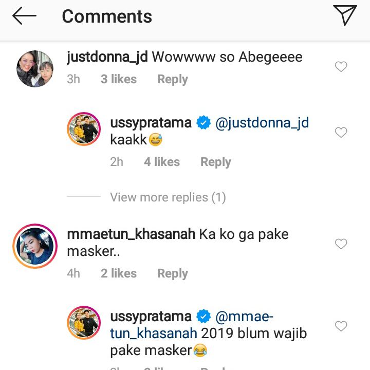 Komentar Unggahan Ussy Sulistiawaty di Instagram