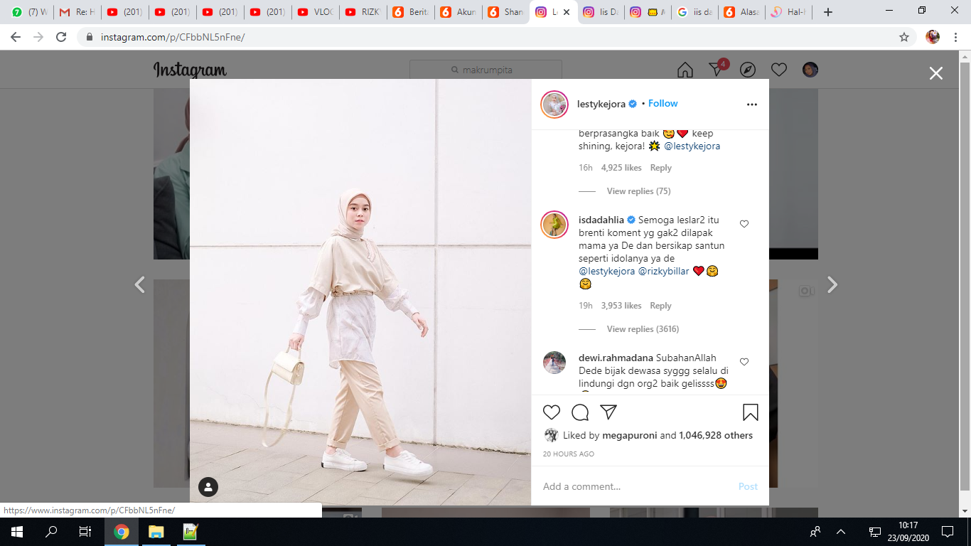 Komentar Iis Dahlia di Instagram Lesti Kejora